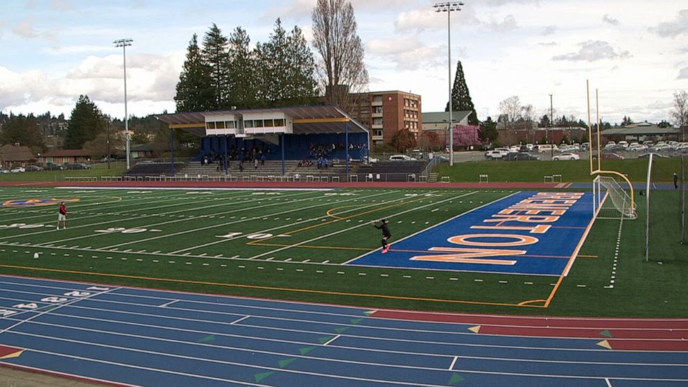 PHOTO: Former Bremerton High School assistant football coach Joe Kennedy says his post-game prayers on the field were private acts of faith, but the school district says they became public spectacles that violated the First Amendment.