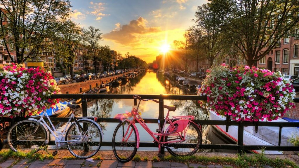 Amsterdam summer sunrise, Netherlands